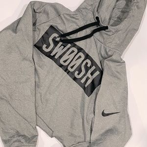 Men’s Nike “Swoosh” Dri-Fit heathered grey hoodie